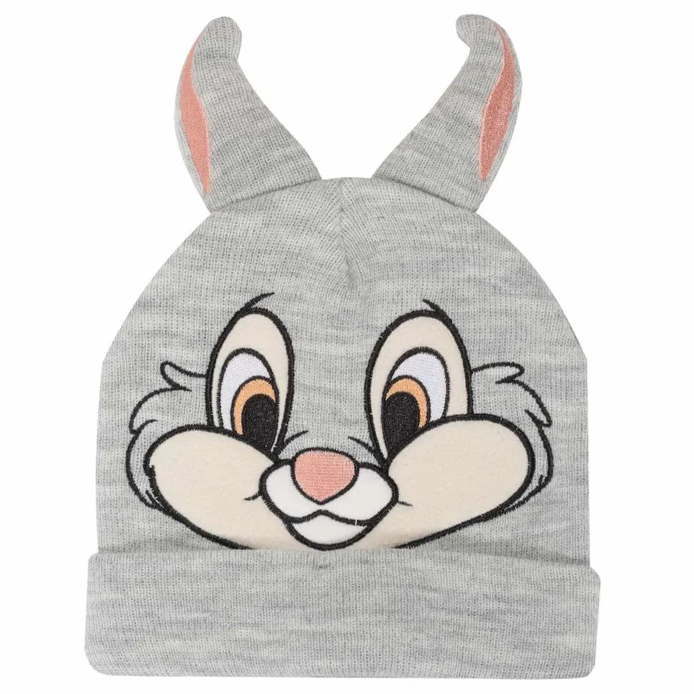 Officially licenced Disney light grey knitted Thumper, bunny from Bambi movie, character hat
