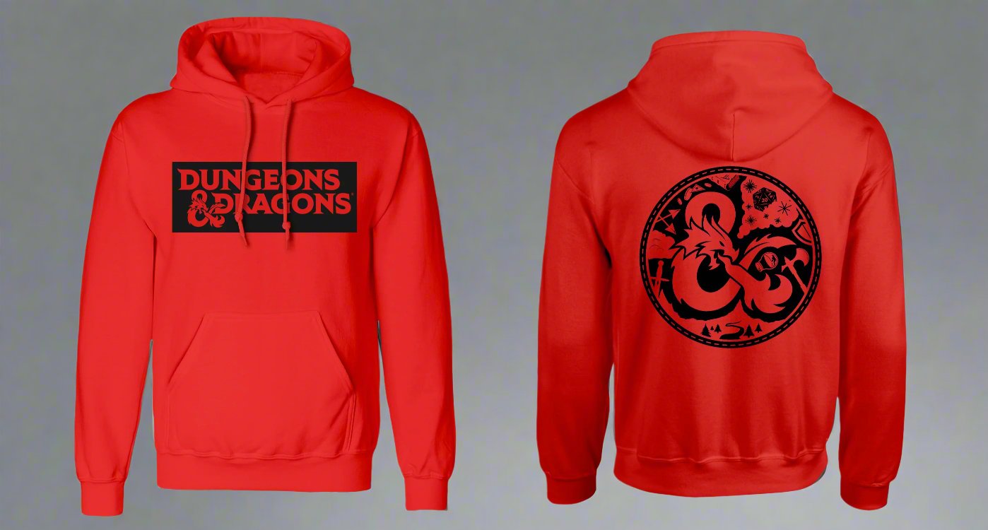 Dungeons And Dragons Logo Red Pullover Hooded Sweatshirt