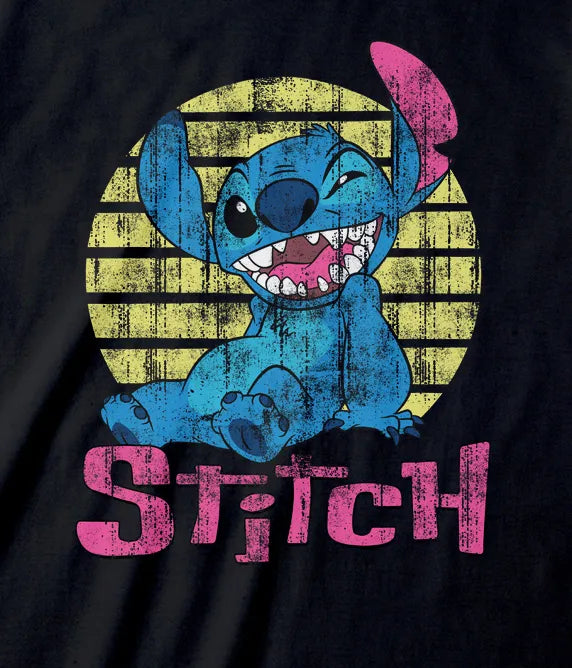 Lilo & Stitch Vintage Distressed Style Stitch T-Shirt - Men's/Unisex