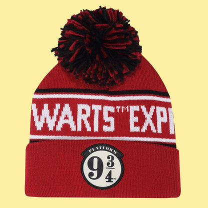 Harry Potter - Platform 9 3/4 Badge - Pom Pom Beanie