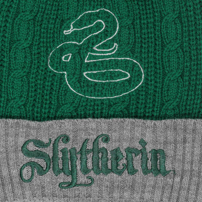 Harry Potter Slytherin House Fur Pom Pom Beanie