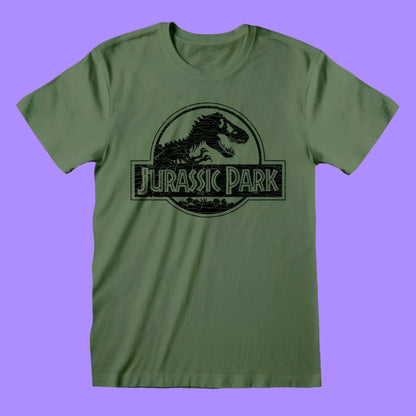 Jurassic Park Monochrome Logo T-Shirt