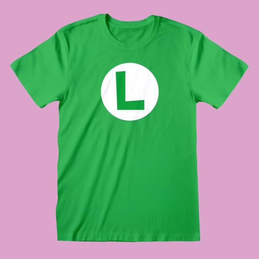 Nintendo Super Mario Luigi Badge T-Shirt