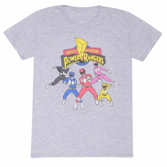 Power Rangers Team Pose Grey T-Shirt Unisex