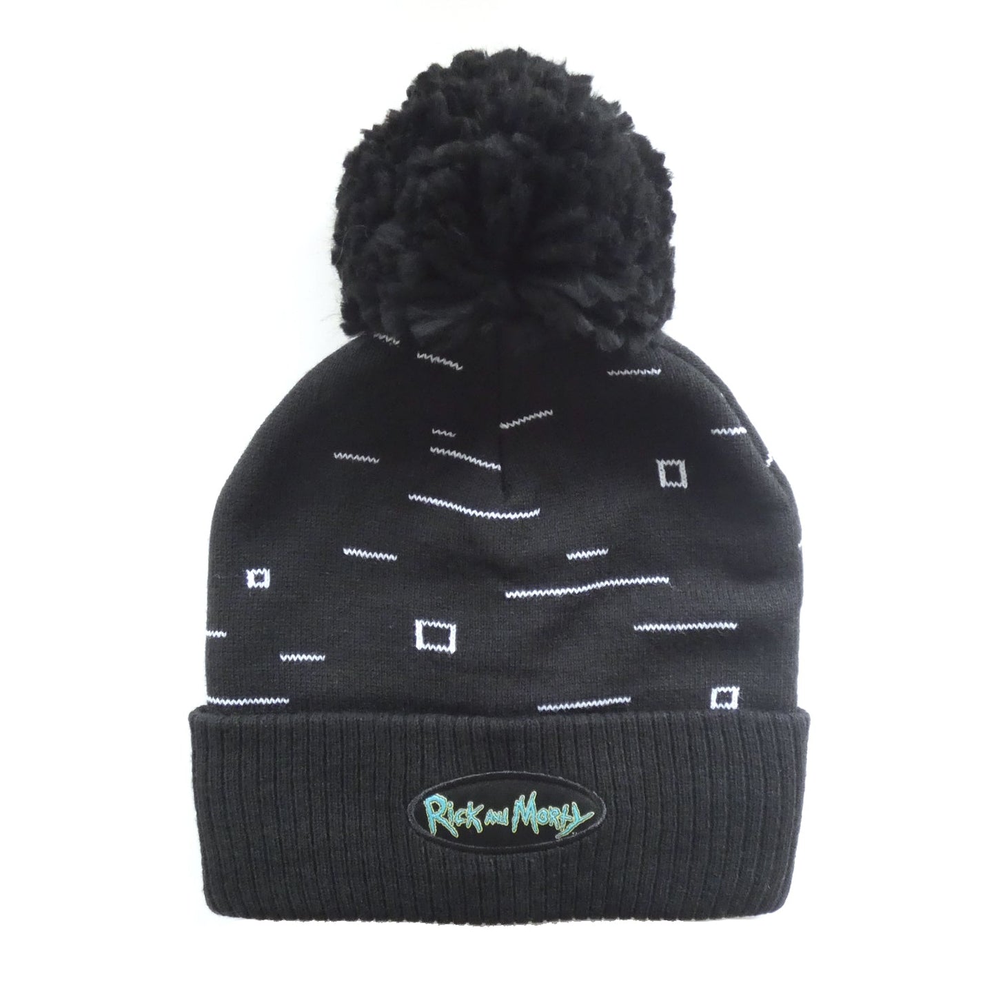 Rick And Morty Pixel Print Pom Pom Beanie