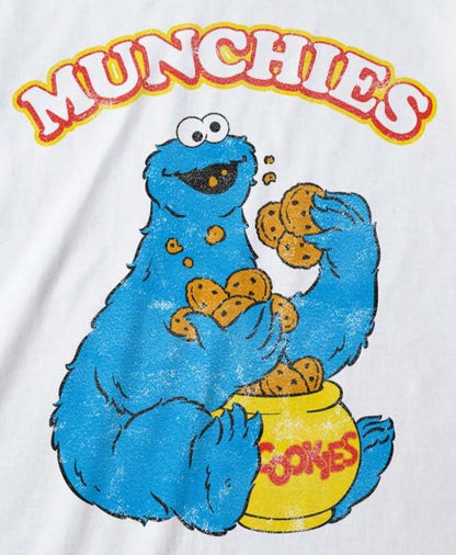 Sesame Street Cookie Monster Munchies Ringer T-Shirt - Womens