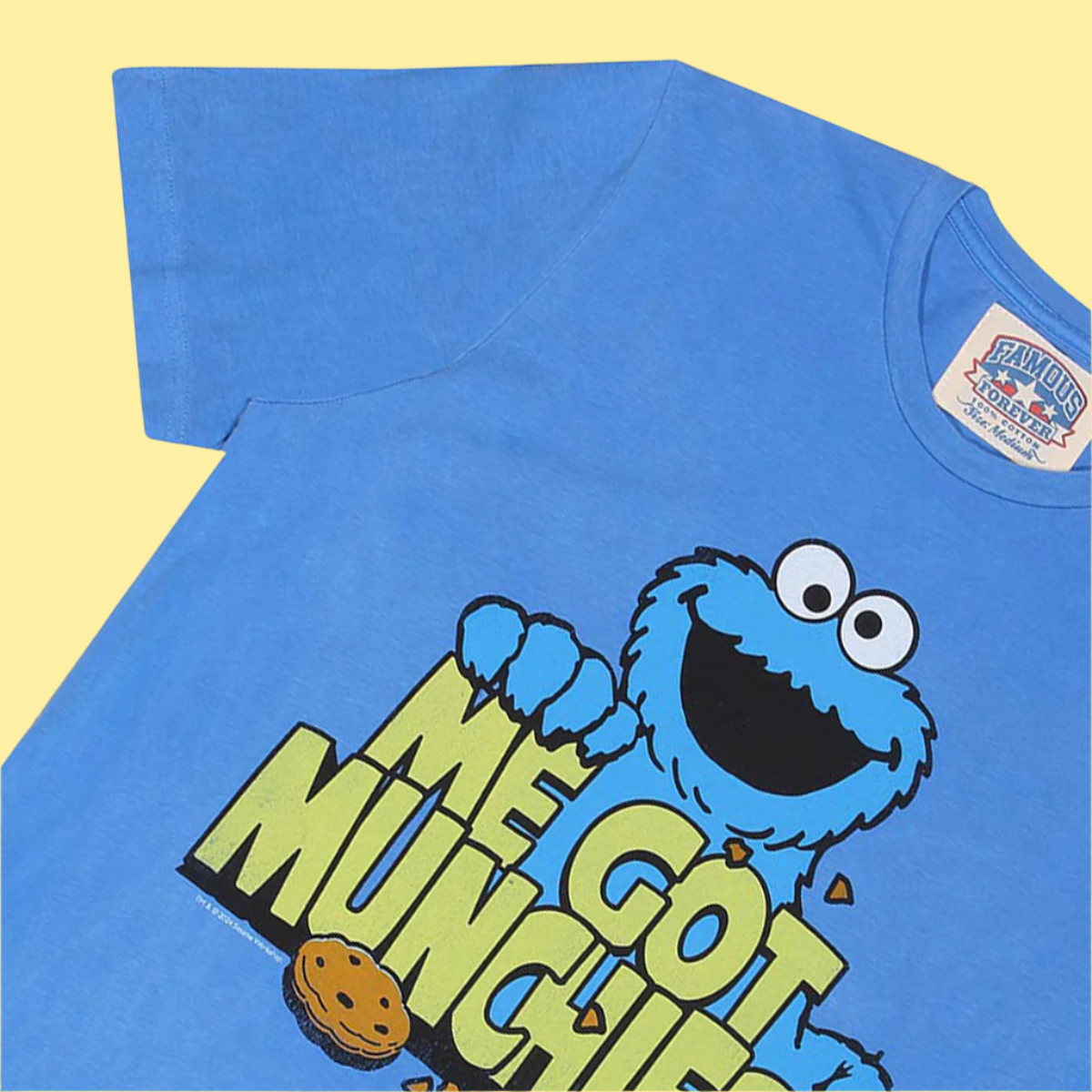 Sesame Street - Cookie Monster - Me Got Munchies Vintage Washed T-shirt by Famous Forever