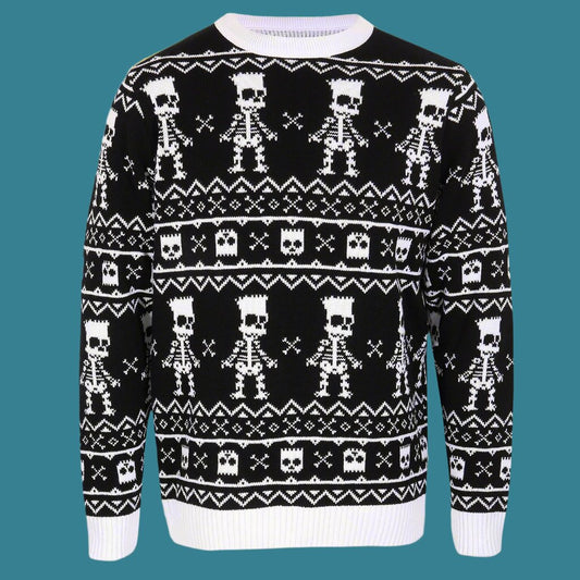 The Simpsons - Bart Skeleton Repeat - Knitted Jumper