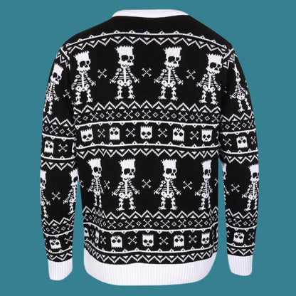 The Simpsons - Bart Skeleton Repeat - Knitted Jumper