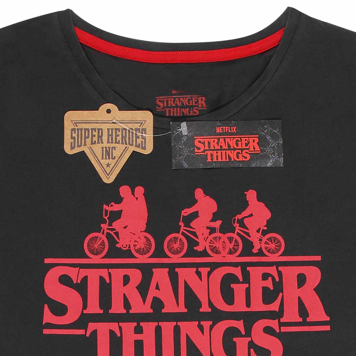 Stranger Things Bike Cropped Acid Wash T-Shirt