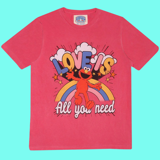 Sesame Street Elmo Love Is All You Need Vintage Washed T-shirt by Famous Forever