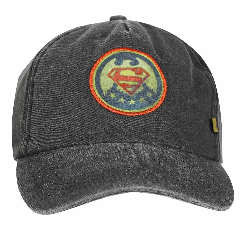Officially licenced Dc Comics Superman baseball cap. Vintage washed grey colour with Superman patch to the front
