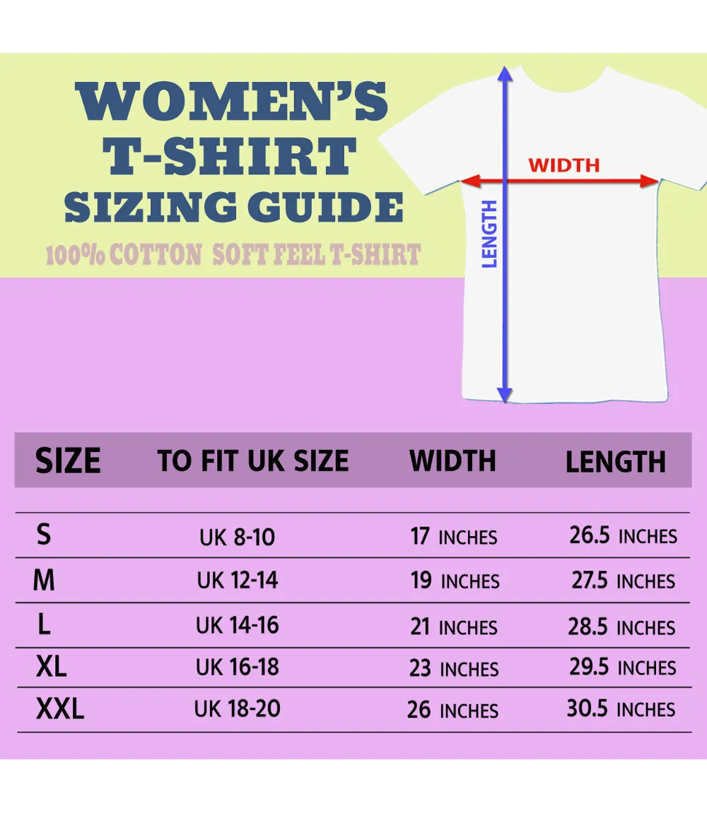 Retro Tees relaxed fit womens cotton t-shirt size chart