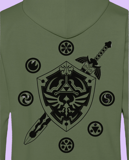 The Legend Of Zelda Logo And Shield Pullover Hoodie