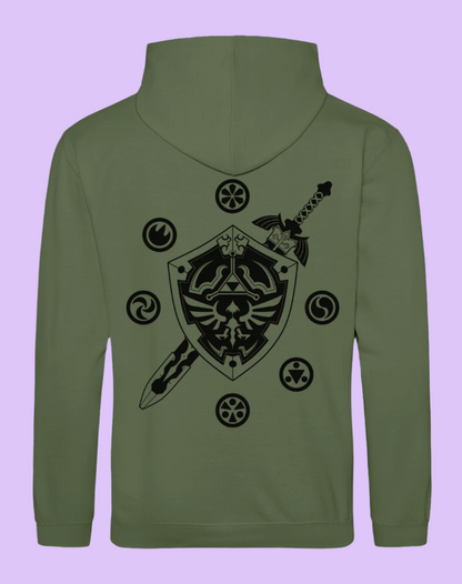 The Legend Of Zelda Logo And Shield Pullover Hoodie