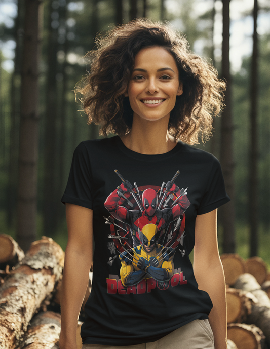 Marvel Comics Deadpool & Wolverine Weapons Action T-Shirt - Women's