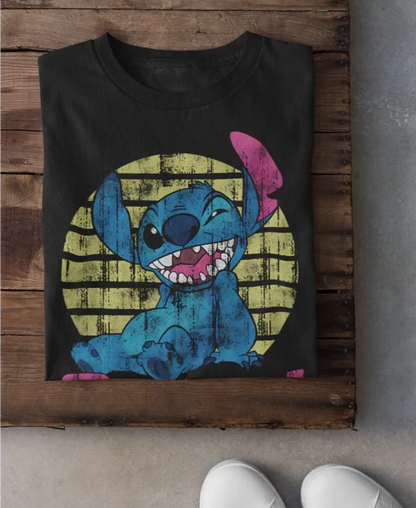 Lilo & Stitch Vintage Distressed Style Stitch T-Shirt - Women's