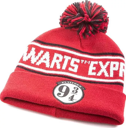 Harry Potter - Platform 9 3/4 Badge - Pom Pom Beanie